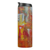 Rood en geel abstract schilderij thermosbeker (Geroteerd rechts)