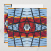 Rood en geel architectonisch detail Opmerking Kaar Feestdagenkaart (Voorkant / Achterkant)