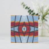 Rood en geel architectonisch detail Opmerking Kaar Feestdagenkaart (Staand voorkant)