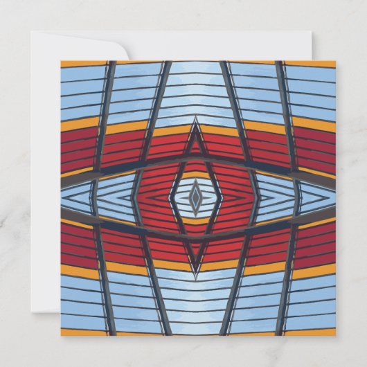 Rood en geel architectonisch detail Opmerking Kaar Feestdagenkaart (Voorkant)