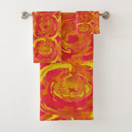 Rood en geel bad handdoek