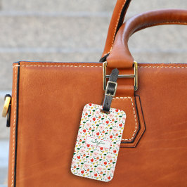 Rood en geel Bagagelabel van het wildblokpatroon