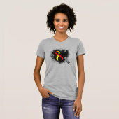 Rood- en Geel bewustzijn Ribbon Grunge Heart T-shirt (Voorkant volledig)