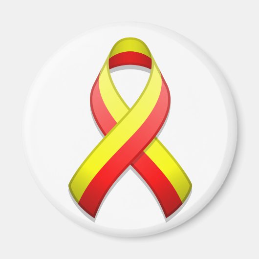 Rood en Geel Bewustzijnslint Magneet (Voorkant)