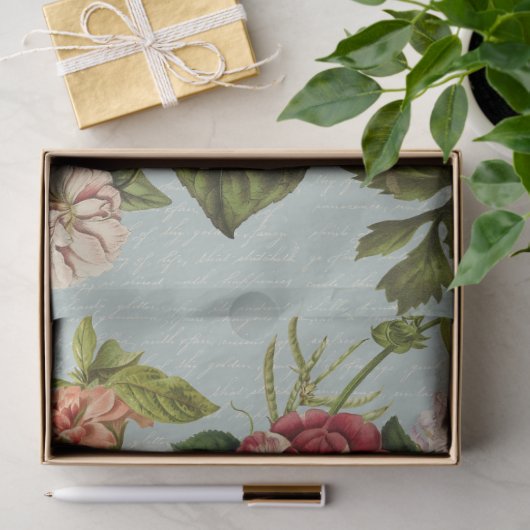 Rood en geel - bloemen-boeket decoupage tissuepapier (Geschenk)