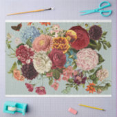 Rood en geel - bloemen-boeket decoupage tissuepapier (Craft)