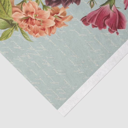 Rood en geel - bloemen-boeket decoupage tissuepapier (Detail)