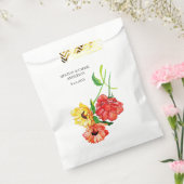 Rood en geel bloemenboeket bedankzakje (Gezegeld)