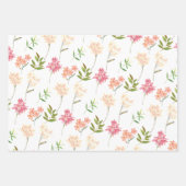 Rood en Geel Bloemmotief Inpakpapier Vel (Voorkant 2)