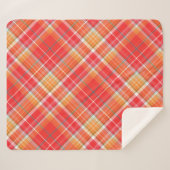 Rood en geel Cheery Plaid Sherpa Deken (Voorkant (horizontaal))