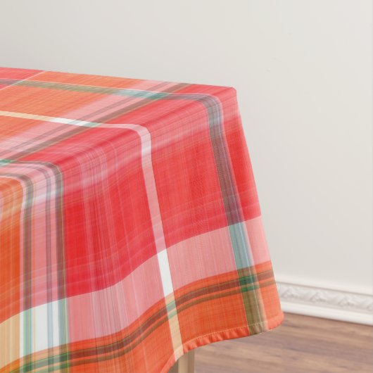 Rood en geel Cheery Plaid Tafelkleed (Voorbeeld)