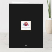 Rood en geel chrysanthemum afbeelding zwart kaart (Achterkant)