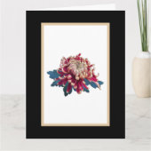 Rood en geel chrysanthemum afbeelding zwart kaart (Voorkant)