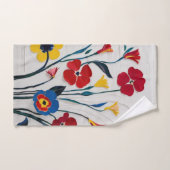 Rood en Geel Classic Floral Design Bad Handdoek (Handdoek)