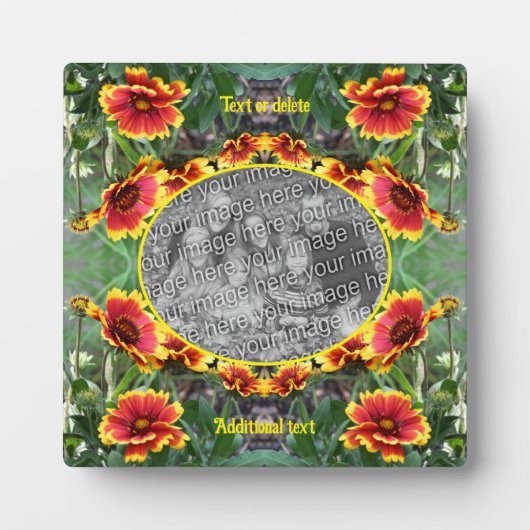 Rood en geel Daisy Creëer Uw eigen foto Fotoplaat (Voorkant)