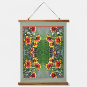 Rood en geel Daisy Deken Bloem Abstract Hangend Wandkleed