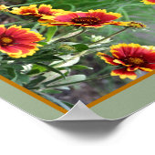 Rood en geel Daisy Deken Bloem Abstract Poster (Hoek)
