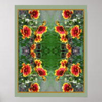 Rood en geel Daisy Deken Bloem Abstract