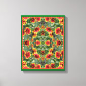 Rood en geel Daisy Flowers Abstract Canvas Afdruk (Voorkant)