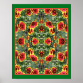Rood en geel Daisy Flowers Abstract Poster (Voorkant)