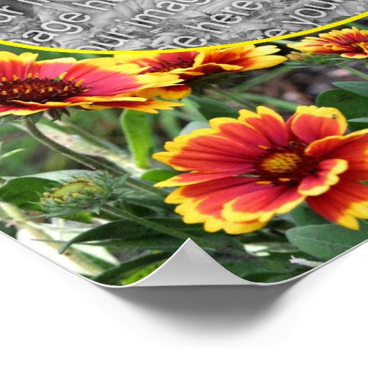 Rood en geel Daisy Lijst Creëer Uw eigen foto Poster (Hoek)