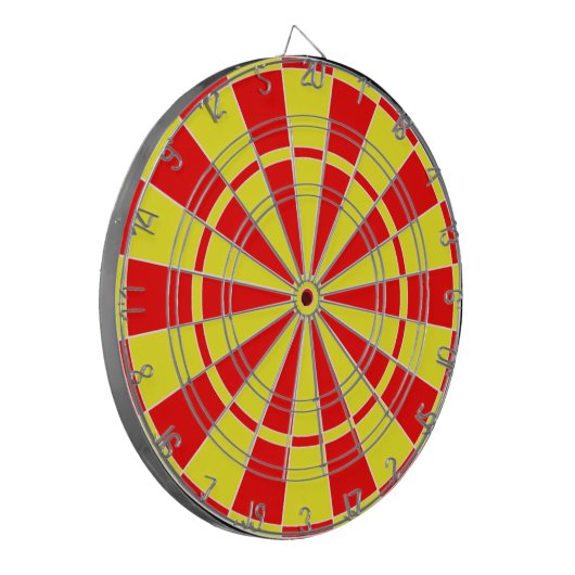 Rood en geel dartbord (Voorkant Links)