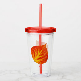 Rood en geel esperen Leaf #10 Acryl Drinkbeker