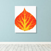 Rood en geel esperen Leaf #10 Canvas Afdruk (Insitu (Houten vloer))