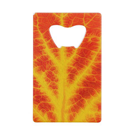 Rood en geel esperen Leaf #10 Creditkaart Flessenopener