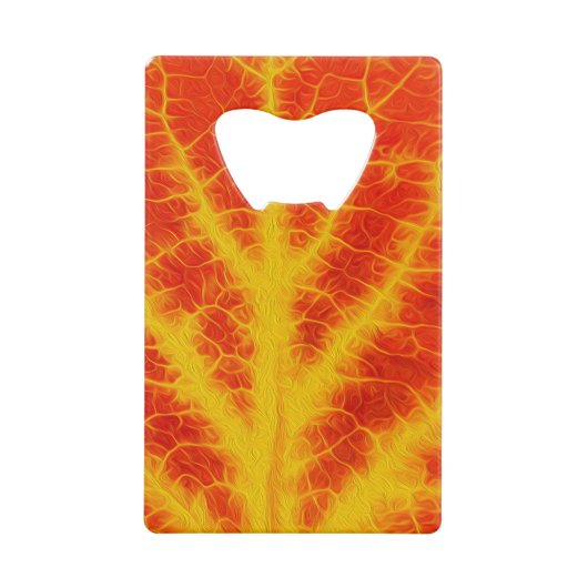 Rood en geel esperen Leaf #10 Creditkaart Flessenopener (Voorkant)
