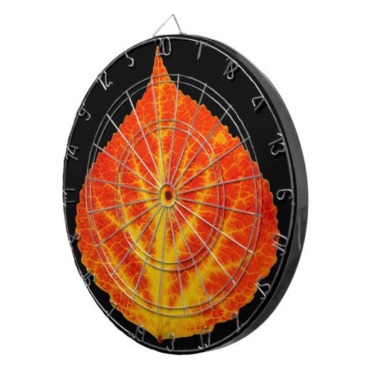 Rood en geel esperen Leaf #10 Dartbord (Voorkant Rechts)