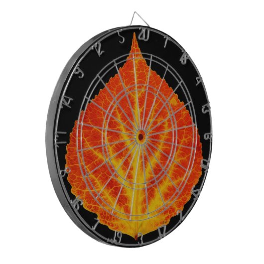 Rood en geel esperen Leaf #10 Dartbord (Voorkant Links)