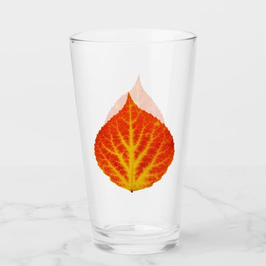 Rood en geel esperen Leaf #10 Glas (Voorkant)