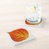 Rood en geel esperen Leaf #10 Glazen Onderzetter (Schuin)