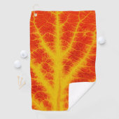 Rood en geel esperen Leaf #10 Golfhanddoek (Insitu)
