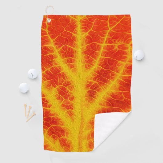 Rood en geel esperen Leaf #10 Golfhanddoek (Insitu)