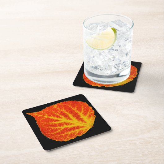 Rood en geel esperen Leaf #10 Kartonnen Onderzetters (Insitu)