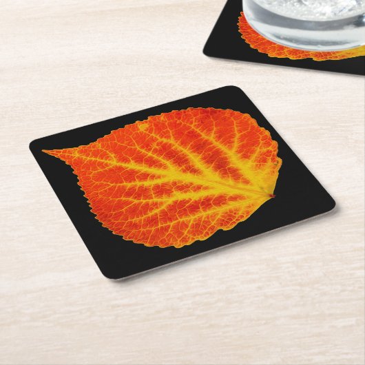 Rood en geel esperen Leaf #10 Kartonnen Onderzetters (Schuin)