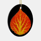 Rood en geel esperen Leaf #10 Keramisch Ornament (Rechts)