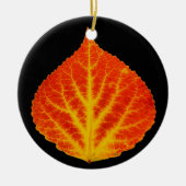 Rood en geel esperen Leaf #10 Keramisch Ornament (Voorkant)
