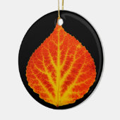 Rood en geel esperen Leaf #10 Keramisch Ornament (Links)