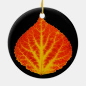Rood en geel esperen Leaf #10 Keramisch Ornament (Achterkant)