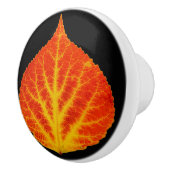 Rood en geel esperen Leaf #10 Keramische Knop (Rechts)