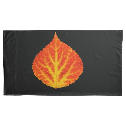 Rood en geel esperen Leaf #10 Kussensloop (Voorkant-Links)