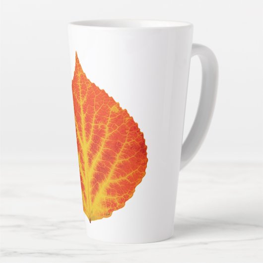 Rood en geel esperen Leaf #10 Latte Mok (Rechterhoek)