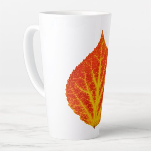 Rood en geel esperen Leaf #10 Latte Mok (Linkerhoek)