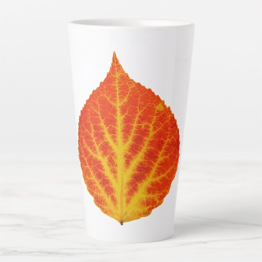 Rood en geel esperen Leaf #10 Latte Mok (Voorkant)
