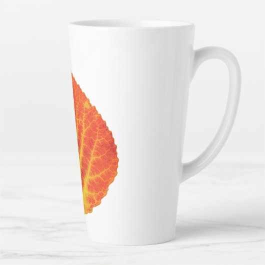 Rood en geel esperen Leaf #10 Latte Mok (Rechts)