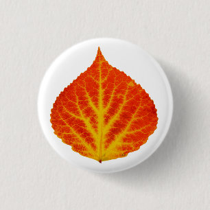 Rood en geel esperen Leaf #10 Ronde Button 3,2 Cm