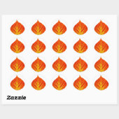 Rood en geel esperen Leaf #10 Ronde Sticker (Vel)